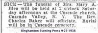 Bice, Mrs. Mary A. - FuneralNotice